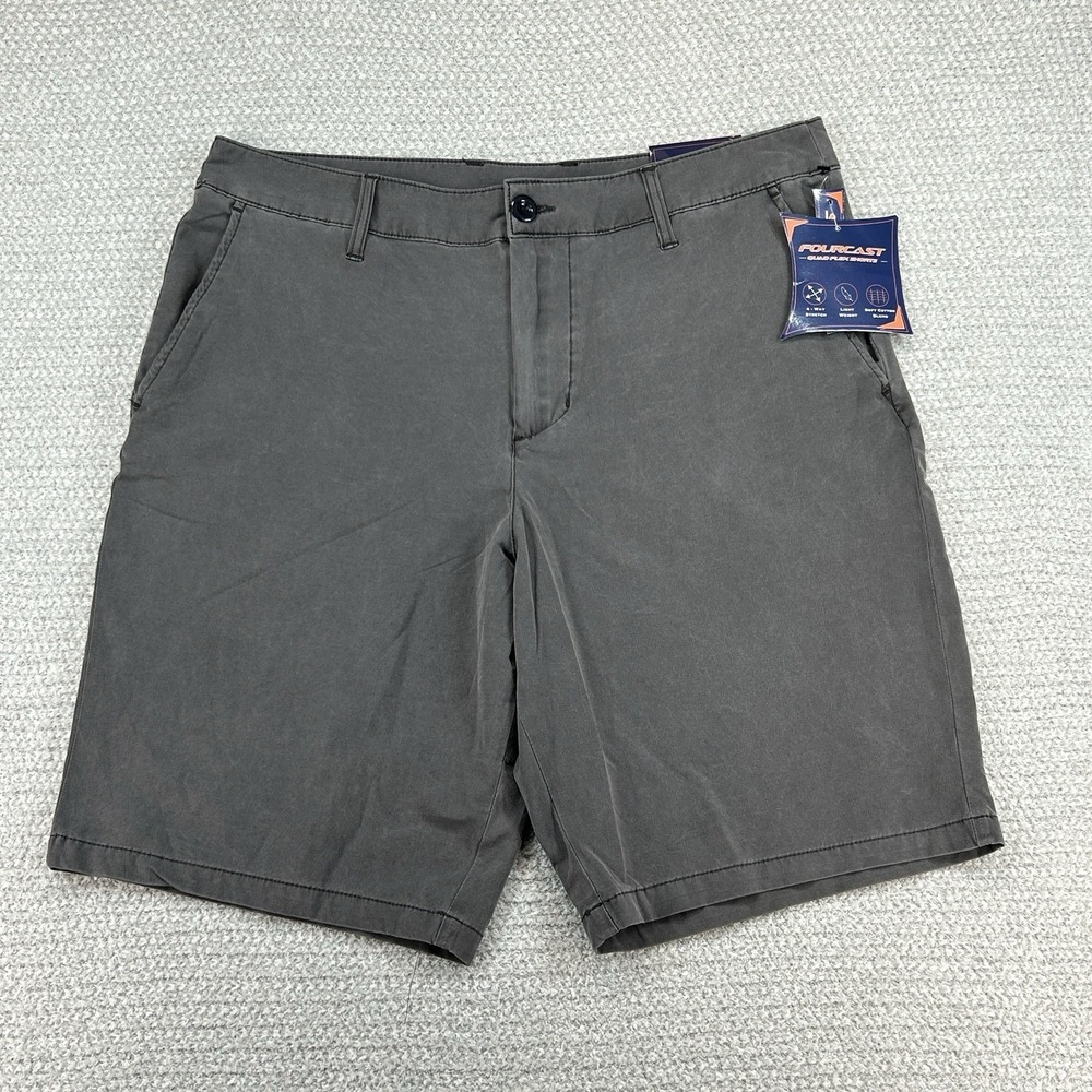 Fourcast Golf Shorts Men's Sz 36 Actual 34 Gray Stretch Lightweight Performance